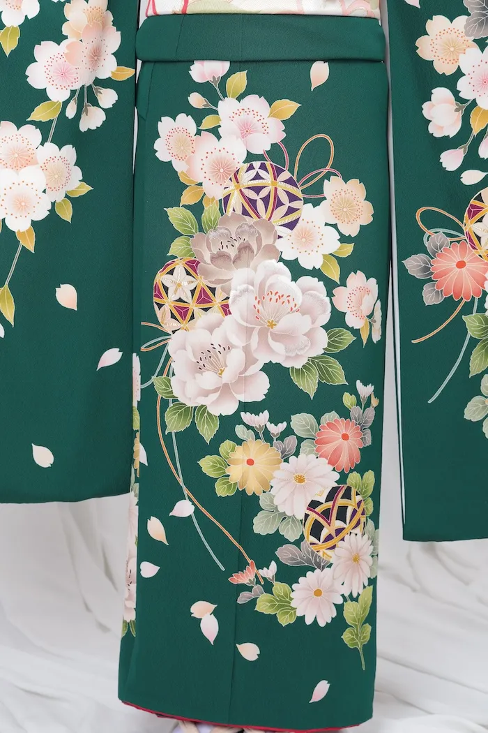 緑 桜 古典 S 155cm-165cm｜ネット専門振袖レンタルサービスFURISODE