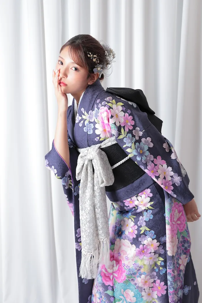 紫 牡丹 洋風 L 159cm-168cm｜ネット専門振袖レンタルサービスFURISODE