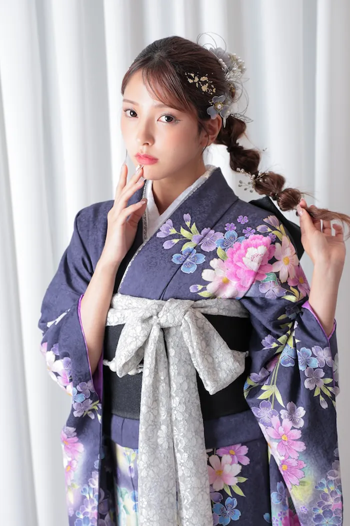 紫 牡丹 洋風 L 159cm-168cm｜ネット専門振袖レンタルサービスFURISODE