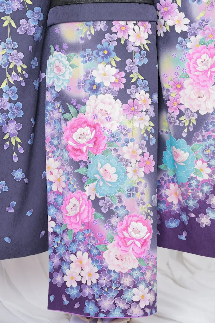 紫 牡丹 洋風 L 159cm-168cm|ネット専門振袖レンタルサービスFURISODE 紫 牡丹 洋風 L 159cm-168cm|ネット専門振袖レンタルサービスFURISODE