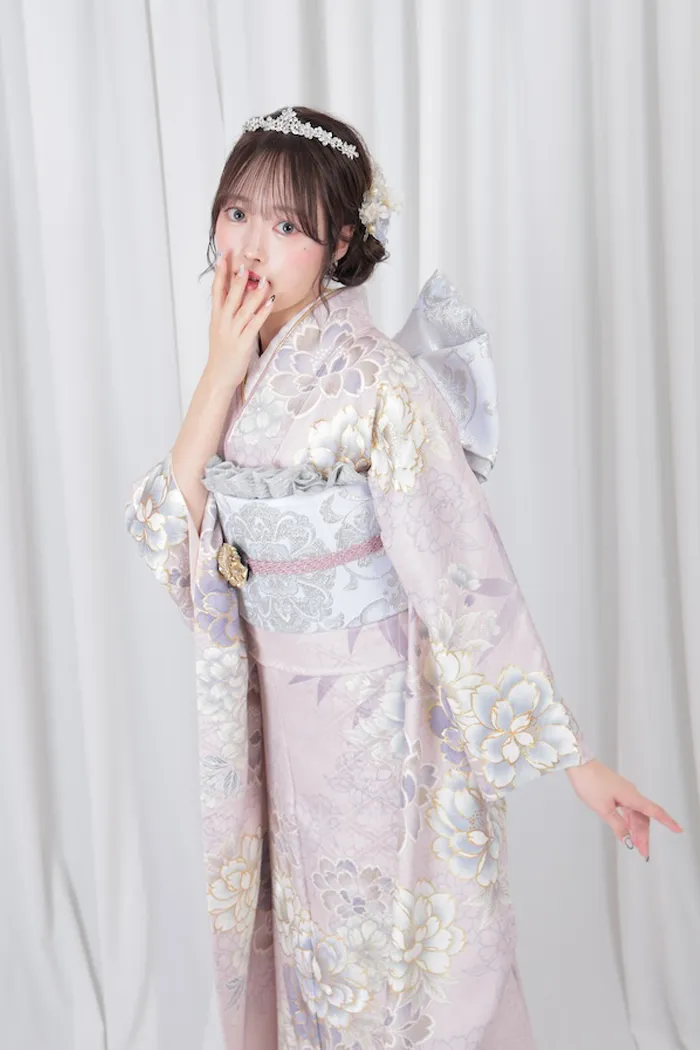 ピンク 牡丹 洋風 LL 165cm-175cm｜ネット専門振袖レンタルサービス