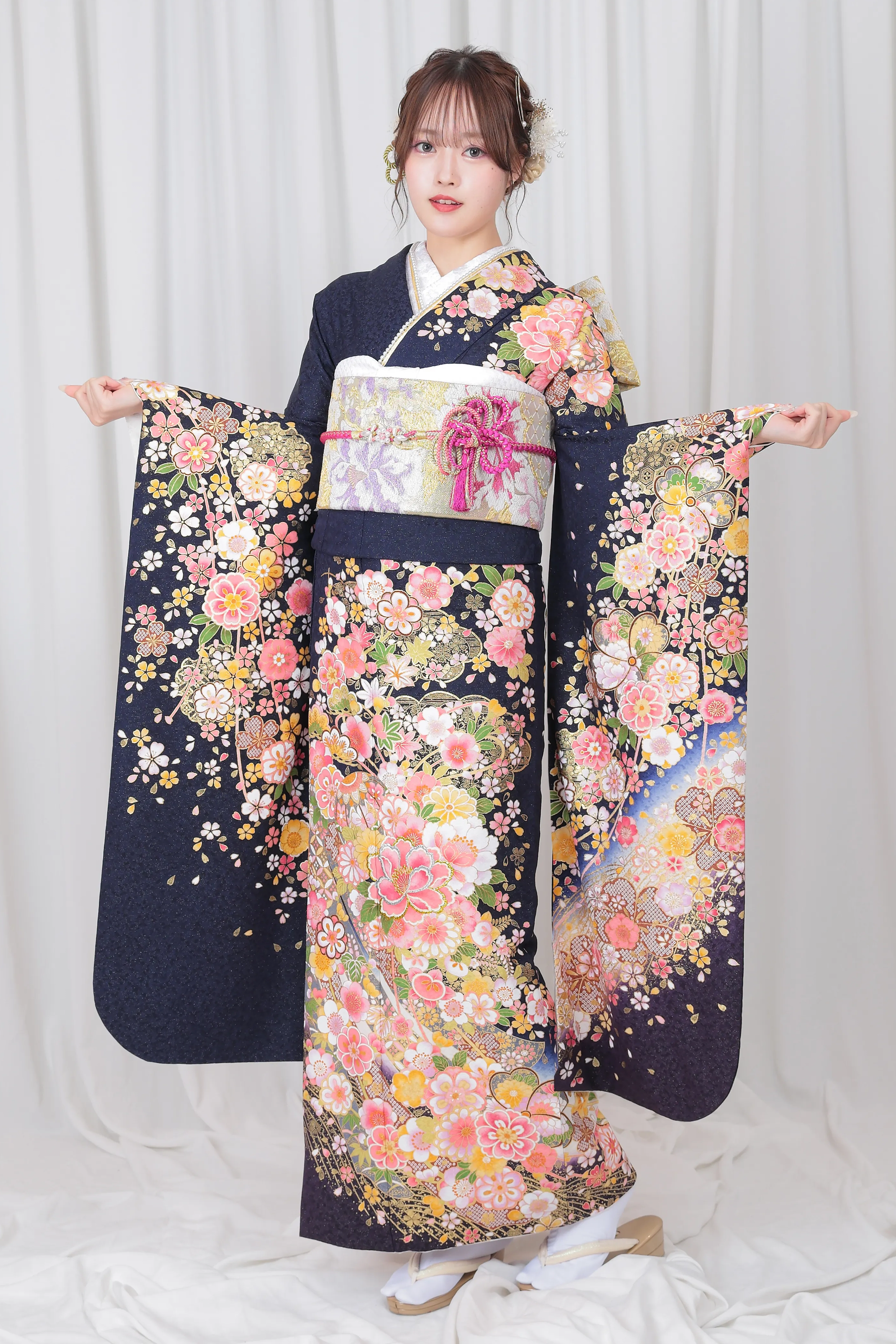 紫 牡丹 洋風 L 159cm-168cm｜ネット専門振袖レンタルサービスFURISODE