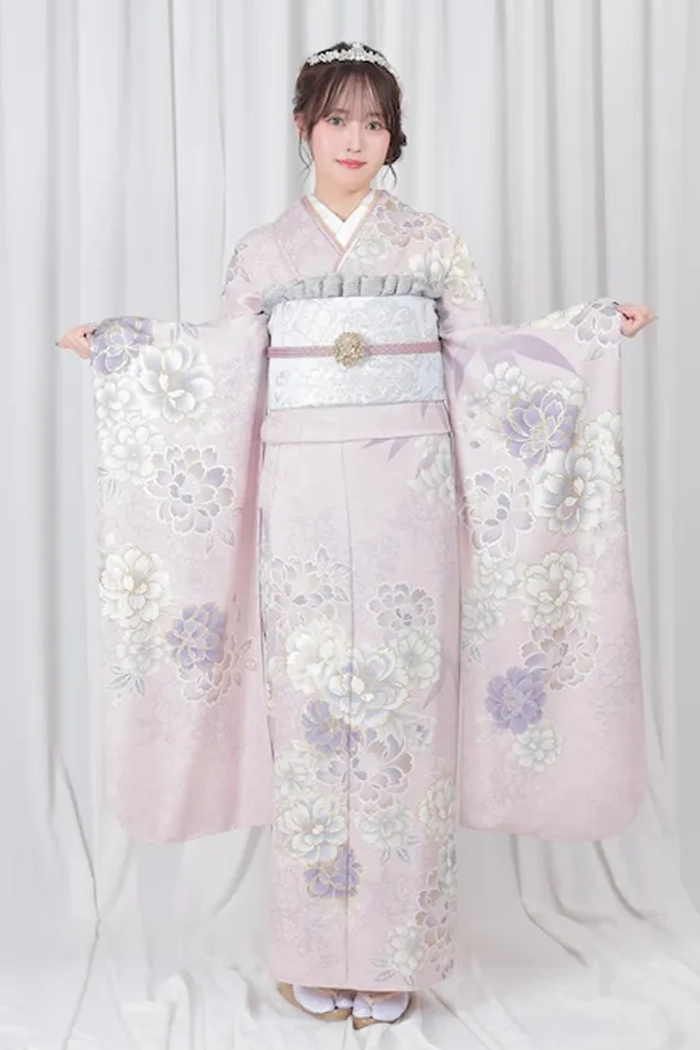 ピンク 牡丹 洋風 LL 165cm-175cm｜ネット専門振袖レンタルサービス